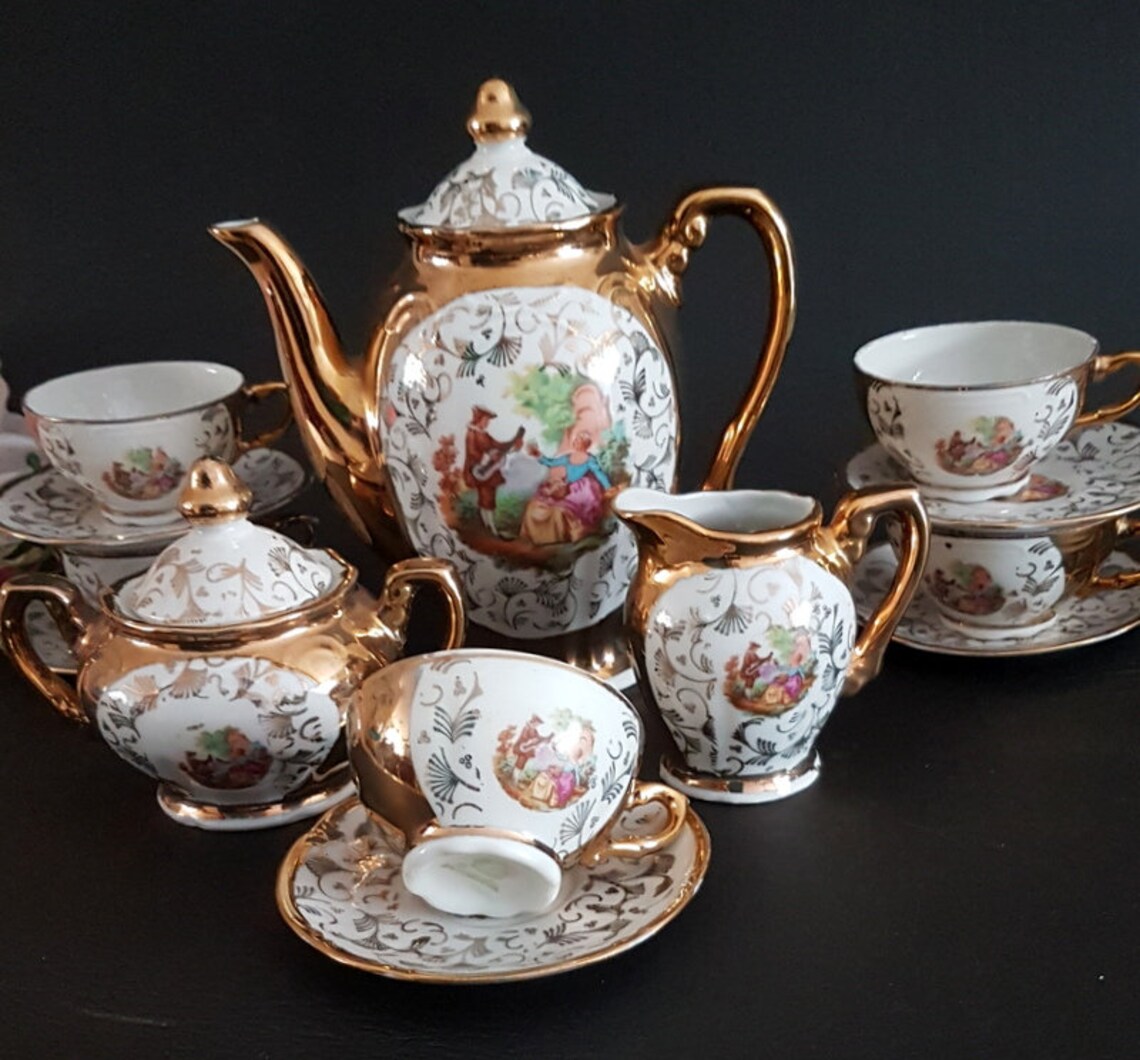 Vintage Bavaria Gold Tea Set Etsy