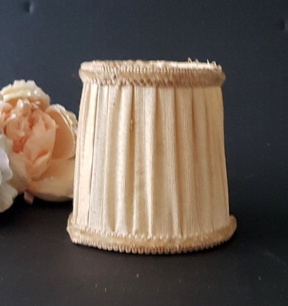 Vintage Clip-on Lampenschirm klein creme apricot romanisch Vintage alt