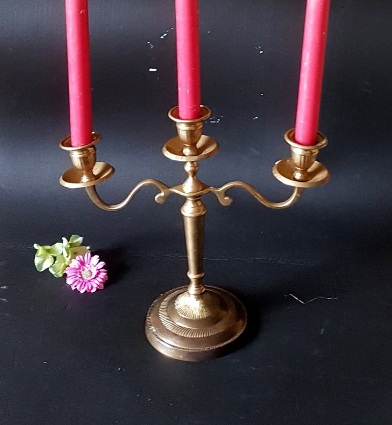 Brass Candelabra Brass Candle Holder Gold Candelabra Wedding Etsy