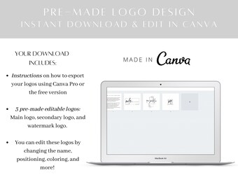 Premade Watermark Logo, Instant Download Photography Logo