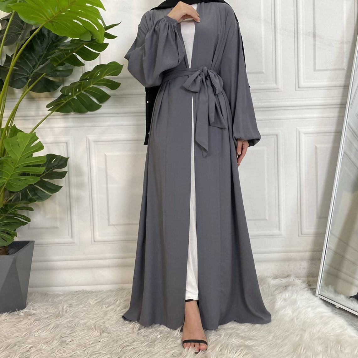 Open Dubai Stlyle Abaya Women Summer Maxi Dress | Etsy
