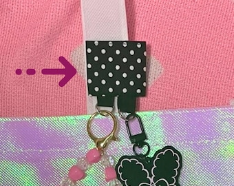 Trinket Keychain Tote Bag Purse Hook Loop Clips Labubu Nommi Baby 3 SkullPanda, Kawaii