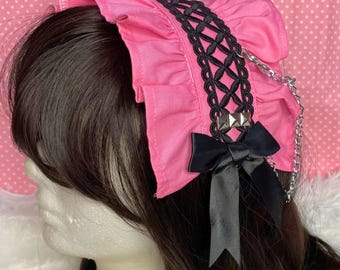 Pastel Goth Punk Headdress- Chain, EGL, Kawaii, Jirai
