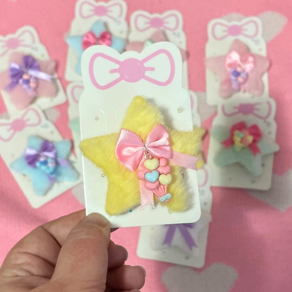 Balloon Dreams Barette, Hairclips, Pastel, Kawaii, Fairykei, Decora, Hair Accessories, Cosplay, EGL, Yume Kawaii, Cutecore, Coquette, Stars,