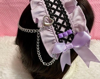 Black Punk Headdress- Chain, EGL, Kawaii, Goth, Jirai