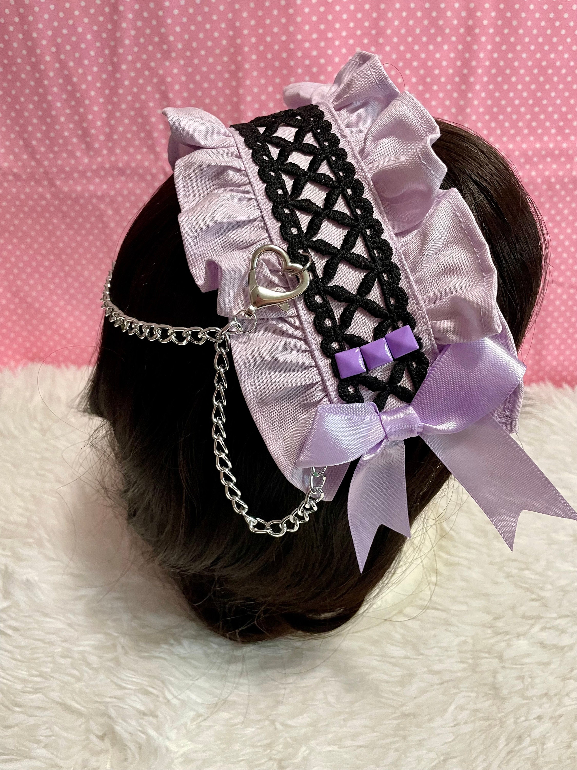 Black Punk Headdress- Chain, EGL, Kawaii, Goth, Jirai