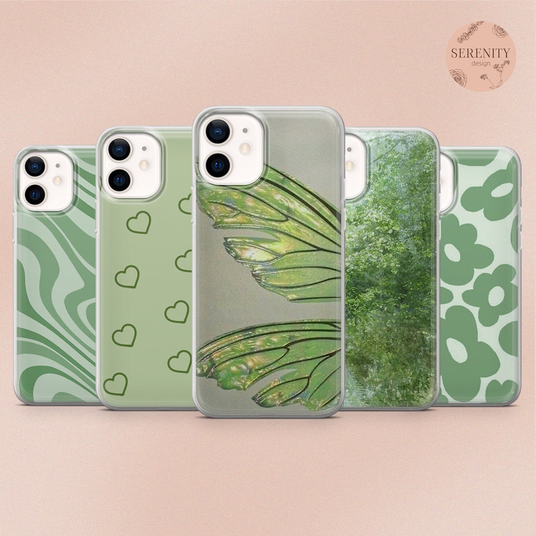Sage Green Phone Case Y2k Phone Case Fits for iPhone 13, 12pro, 11, X, XR, 8, Samsung S20FE