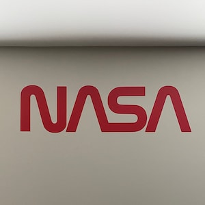NASA | Small Red Worm Logo | 5.25&quot; x 1.25&quot;