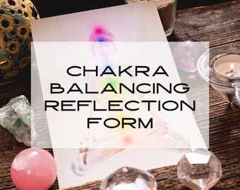 Formulaire de réflexion numérique imprimable pour l'équilibrage des chakras