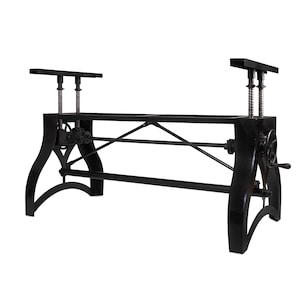 Stunning Cast Iron Dining, Conference Table Desk Base - Adjustable with Crank