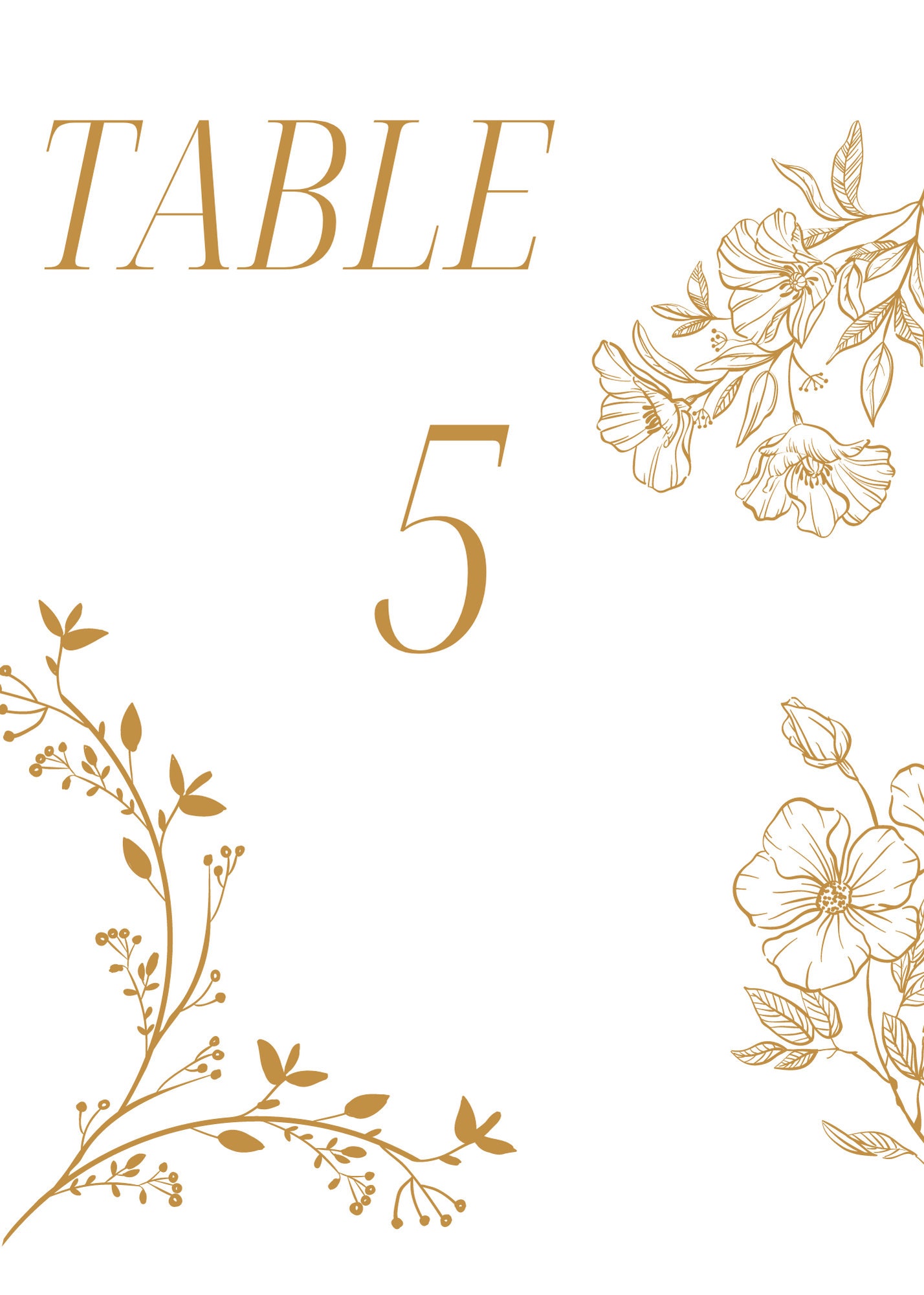 Simple Printable Table Numbers for Weddings or Ceremony - Etsy UK
