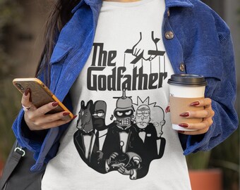 The Godfather Cartoon Shirt - Unique Digital Print Design - Perfect for Casual Wear or Collectors - Ideal Gift for Film and TV Lovers"