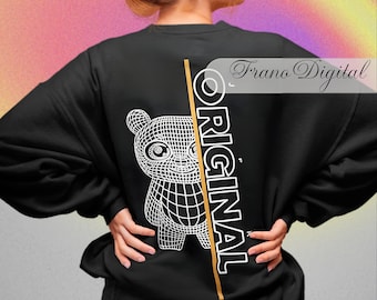 Baby Black and White  Funny Panda  Bear Tshirt Circuit Sticker Coffee Mug Tote Bag Svg Png Eps Pdf Jpeg Digital Printing Gift