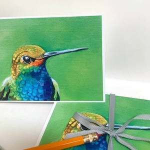 hummingbird notecards | bird stationery | green hummingbird blank cards | bird lovers gift | greeting cards