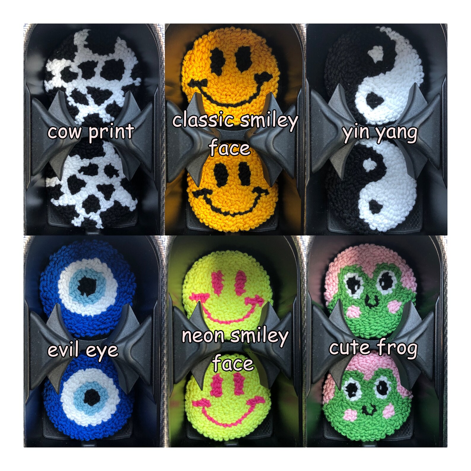 Set of 2 Punch Needle Car Coaster Handmade Car Coasters Etsy