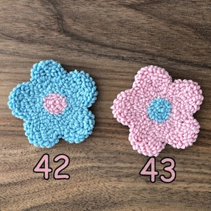 Punch Needle Car Coasters Set of 2 Handmade Floral Cup Coasters