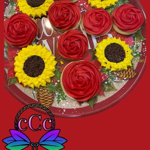 Sunflower and Rose cookies