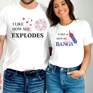 Funny Couples Shirt design for Independence Day - Sublimation Design - Direct to Garment Printing