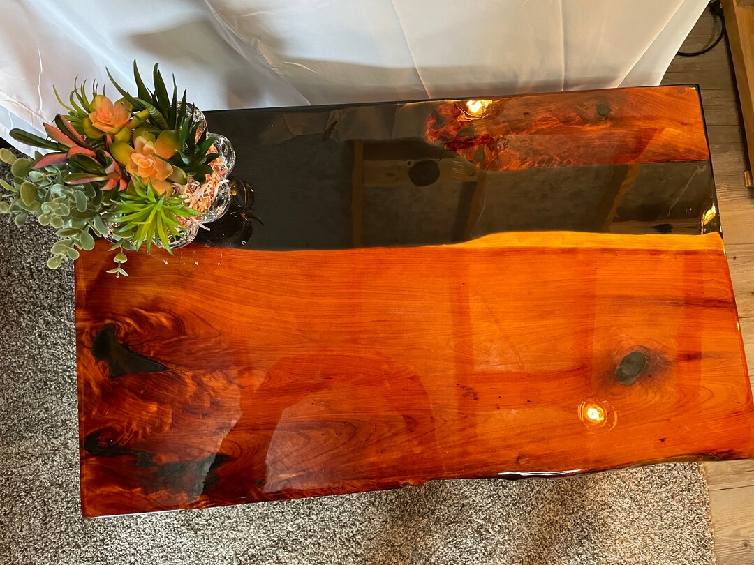 Black Resin End Table Etsy