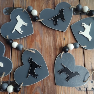 Labrador Retriever Cuore Ghirlanda Perline di Legno Labrador Nero Labrador Cioccolato Labrador Giallo Labrador Regalo per Amante dei Cani Labrador Inglese