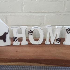 Chunky Wood Letters HOME with Paw Prints and Labrador Retriever Wood House Black Lab Chocolate Lab Yellow Lab Dog Lover Gift