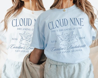 Cloud Nine Bachelorette Shirts, Bride On Cloud Nine Bachelorette, Match Made in Heaven, Luxury Bachelorette Merch, Soft Girl Bachelorette