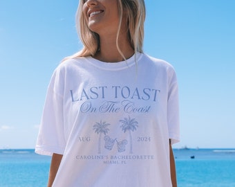 Last Toast on the Coast Bachelorette Shirt, Custom Bachelorette Shirt, Last Splash, Bachelorette Party Favors Beach, Beach Bachelorette