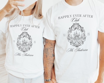 Camisa Happily Ever After, Camisa de novios, Camisas de luna de miel, Camisa de novia personalizada, Camisa de novio personalizada, Camisa de boda, Camisa de novia