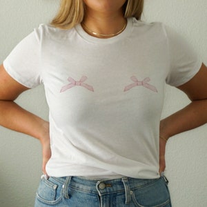 Pink Bows Shirt, Coquette Shirt, Coquette Clothing, Preppy Shirt, Gift for Her, Soft Girl Aesthetic, Y2K, Girly Tee, Trendy Tee
