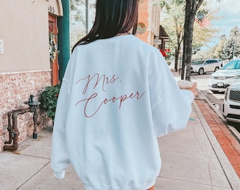 Sudadera personalizada para señora, sudadera con apellido de señora, sudadera personalizada para novia, sudadera para esposa, sudadera para novia, sudadera personalizada para señora, futura señora