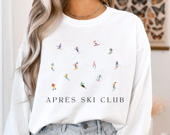 Apres Ski Sweatshirt, Comfort Colors Crewneck, Apres Ski, Ski Bachelorette, Winter Bachelorette, Ski Club, Snowboard, Winter Sports