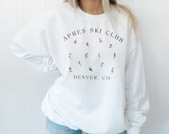 Custom Apres Ski Sweatshirt, Comfort Colors Crewneck, Apres Ski, Ski Bachelorette, Winter Bachelorette, Ski Club, Snowboard, Winter Sports