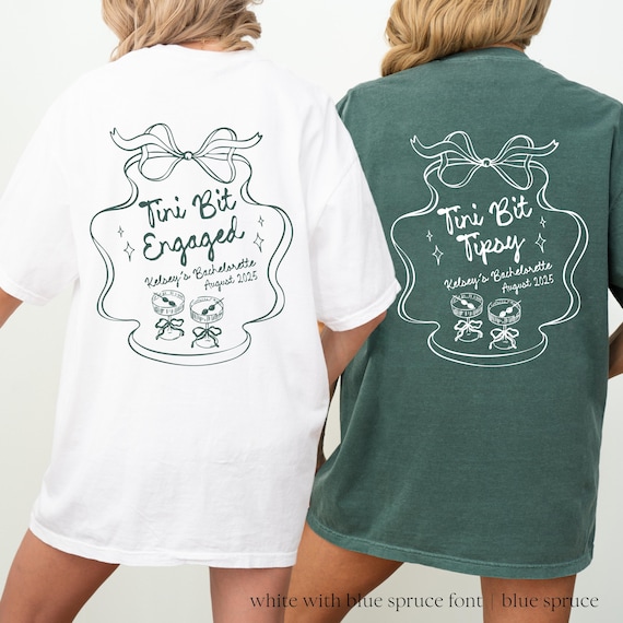 Martini Bachelorette Comfort Color Shirt, Custom Cocktail Shirt, Martini Bachelorette Theme, Tini Bit Engaged, Trendy Bach Shirts