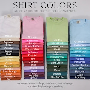a group of shirts with different colors on them