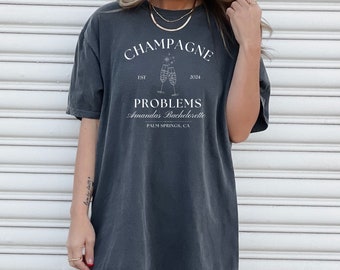 Champagne Problems Bachelorette Comfort Colors Shirt, Custom Bach Shirts, Bridal Party Gifts, She Found Her Lover Shirts, Lover Bachelorette