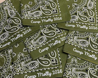 Custom Camp Bandanas, Camp Bachelorette Bandanas, Camp Bach Gifts, Camping Bandana, Camp Bach Favors, Bachelorette Favors, Bachelorette Gift