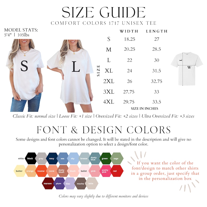 a women's size guide for a t - shirt