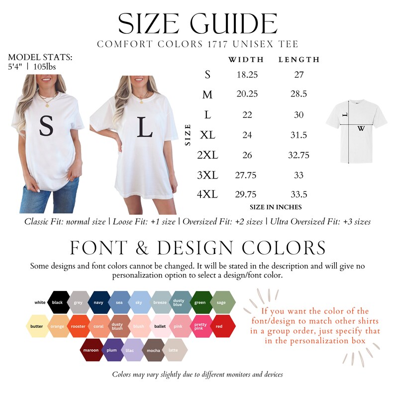 a women's size guide for a t - shirt