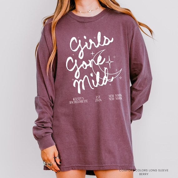 Girls Gone Mild Bachelorette Long Sleeve Shirt, Shirt, Sweatshirt, Pj Bach, Mild Bachelorette, Sleepover Bach, Girls Night, Bridal Pjs