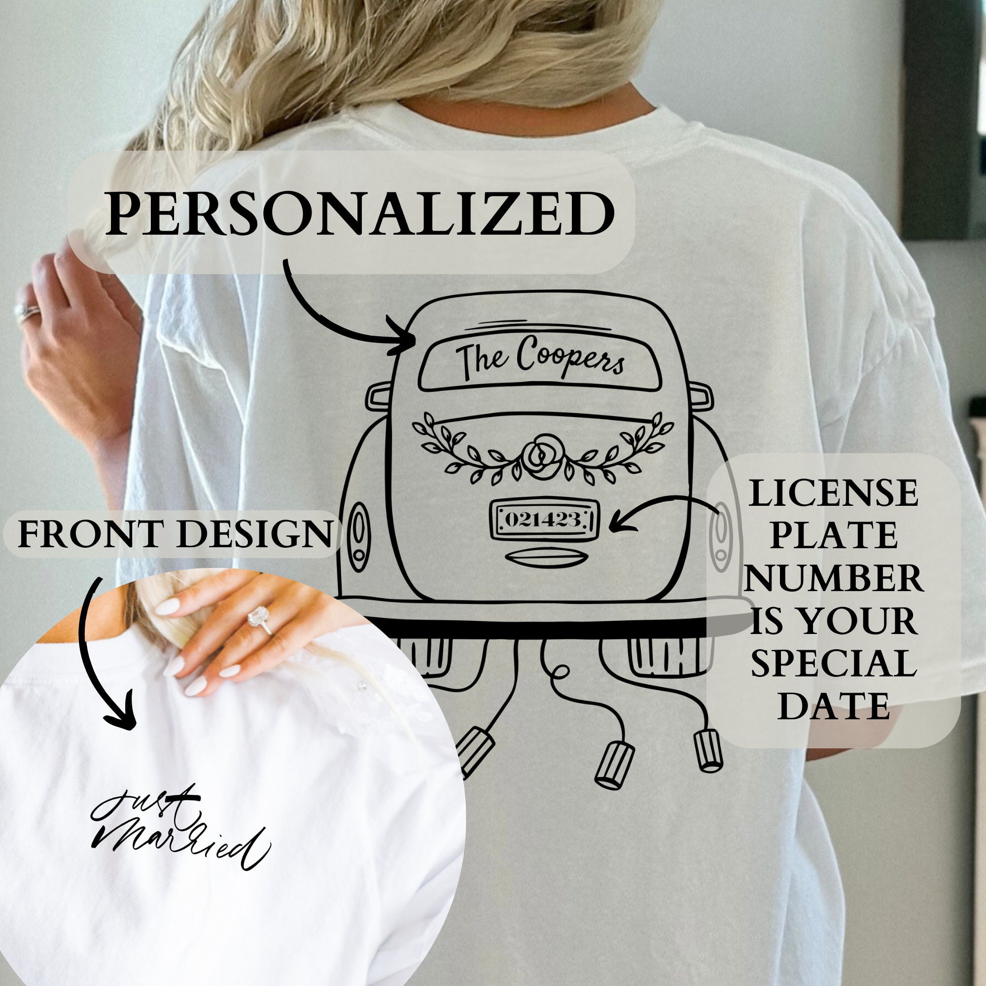 Custom Bride Comfort Colors Shirt, Custom Just Married Shirt, New Bride ...