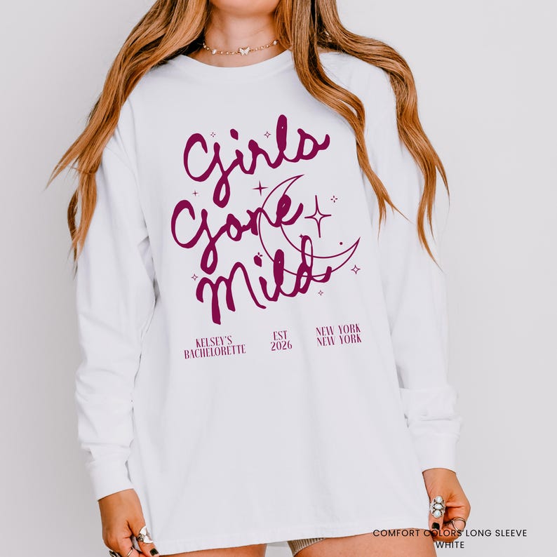 Girls Gone Mild Bachelorette Long Sleeve Shirt, Shirt, Sweatshirt, Pj Bach, Mild Bachelorette, Sleepover Bach, Girls Night, Bridal Pjs bild 2