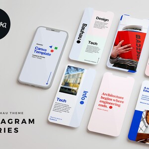 BAUHAU Theme | 30 Canva Instagram Stories Templates