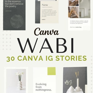 30 Canva Instagram IG Stories Template | Social Media Templates Editable in Canva | WABI Theme