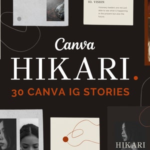 30 Canva Instagram IG Stories Template | Social Media Templates Editable in Canva | HIKARI Theme
