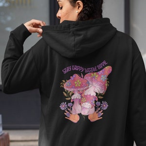Trippy Shirt, Magic Mushroom, Mushroom Sweatshirt, Retro Hippie Hoodie, Hippie Sweatshirt, Plant Hoodie, Pastel Goth Clothing, Nature Lover