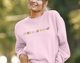 Jesús es Rey, Christian Crewneck, Sudadera de Jesús