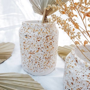 Pot Fleur & Soucoupe Design Japandi Cache pot 11 CM Blanc 
