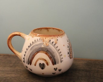 Boho Mug, Custom Mug, Housewarming Gift, Gift for Boho Women, Coffee Lover Gift, Tea Lover, Pottery Cup, Handmade Ceramic