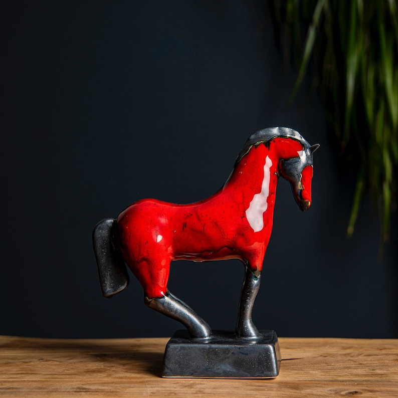 Rainbow Ceramic Horse, Artistic Ceramics, Horse Sculpture, Pottery Horse, Equine Decor, Equine Lover Gift, Animal Figure, Keramik Pferd image 2