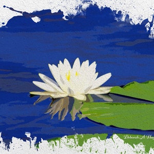 Digital Download Printable Art Digital Printable Watercolor Blue Water Lily Wall Art Printable Art Watercolor Blue Water Lily Digital Art